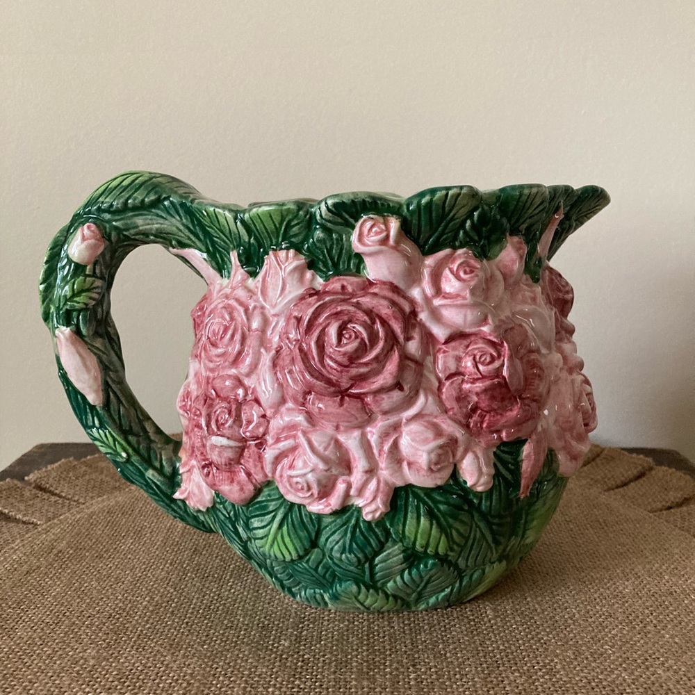 Vintage 1980s Majolica Pitcher by The
Haldon Group